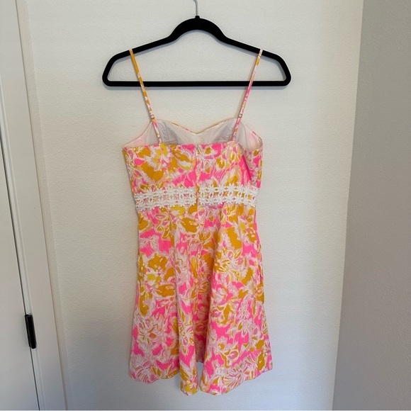 Lilly Pulitzer Lenore Dress Spaghetti Straps Size 2 Women’s Pink Orange Floral - Picture 7 of 11